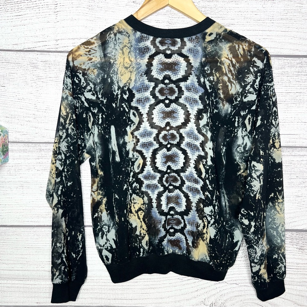 CAbi Sheer Python Snakeskin Print Chiffon Long Sl… - image 6